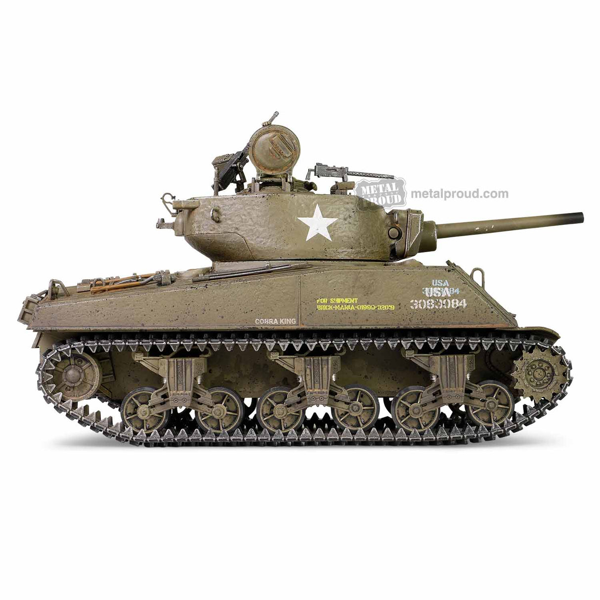 Forces of Valor Metal Proud Series 912136A – 1/32 U.S. M4A3E2 (75) Sherman Jumbo Tank Cobra King