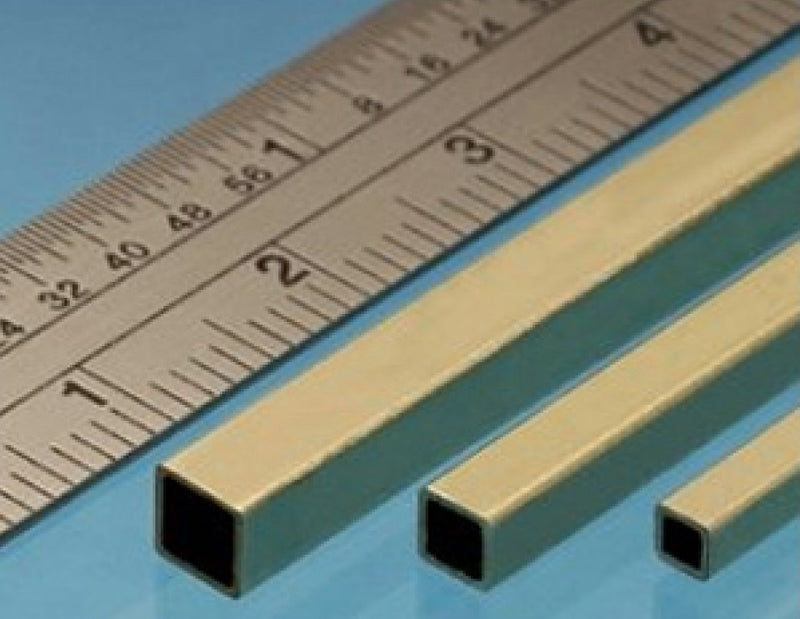 Square Brass Tube 6.35 x 6.35 x 0.353mm 2 pieces