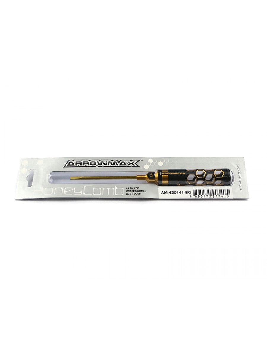 Arrowmax FLAT HEAD SCREWDRIVER 4.0 X 100MM BLACK GOLDEN