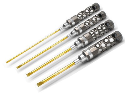 Arrowmax FLAT HEAD SCREWDRIVER SET 3.0 4.0 5.0  & 5.8  4PCES HONEYCOMB