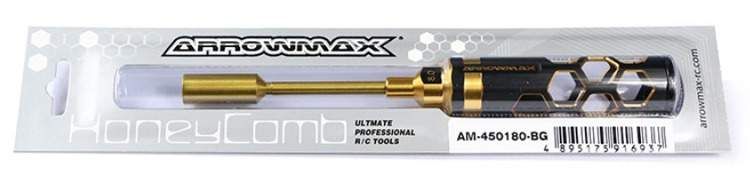 Arrowmax NUT DRIVER 8.0 X 100MM BLACK GOLDEN