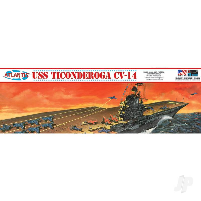 Atlantis Models 1/500 USS Ticonderoga Carrier CV14 Angled Deck Carrier