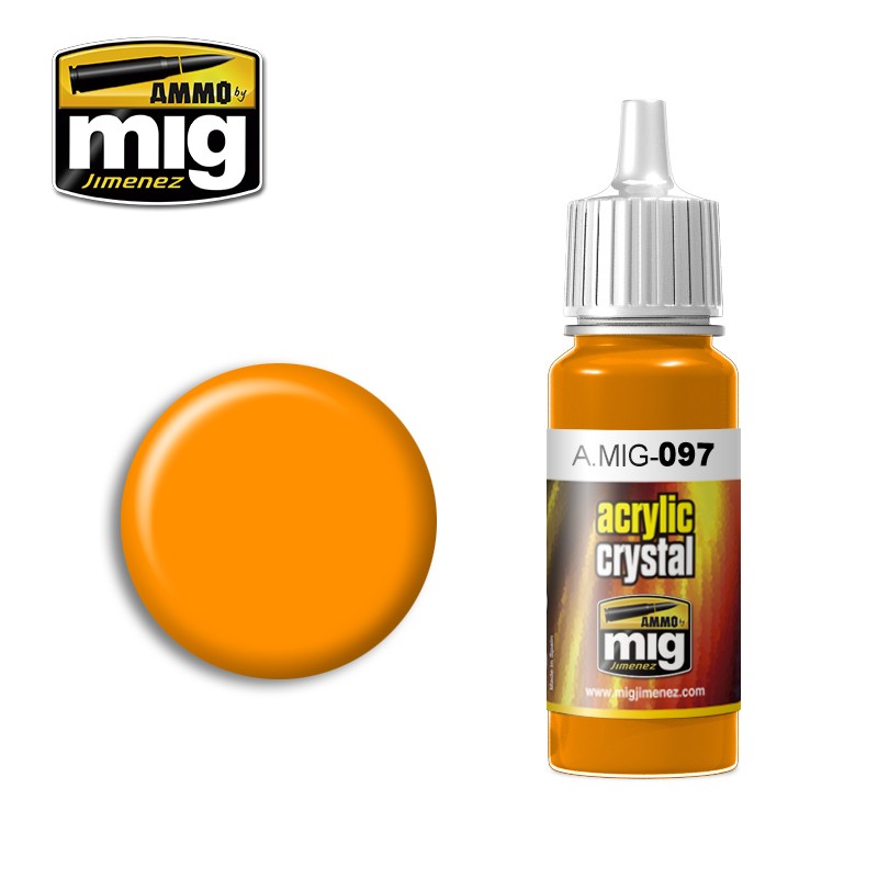 Ammo Mig Jimenez Acrylic 17ml Paint CRYSTAL ORANGE