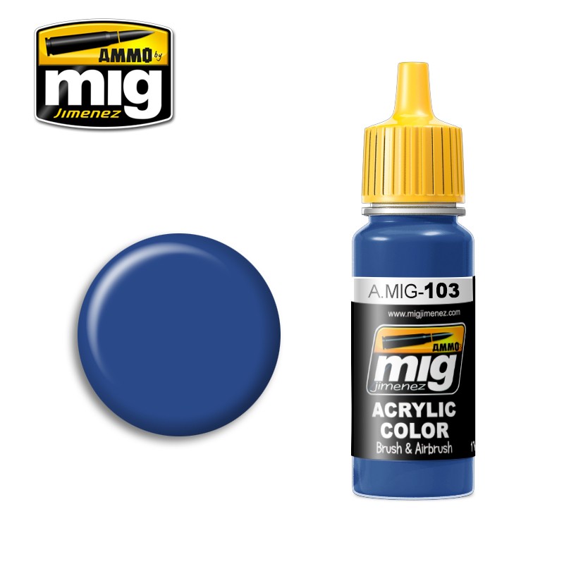 Ammo Mig Jimenez Acrylic 17ml Paint MEDIUM BLUE