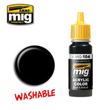 Ammo Mig Jimenez Acrylic 17ml Paint WASHABLE BLACK