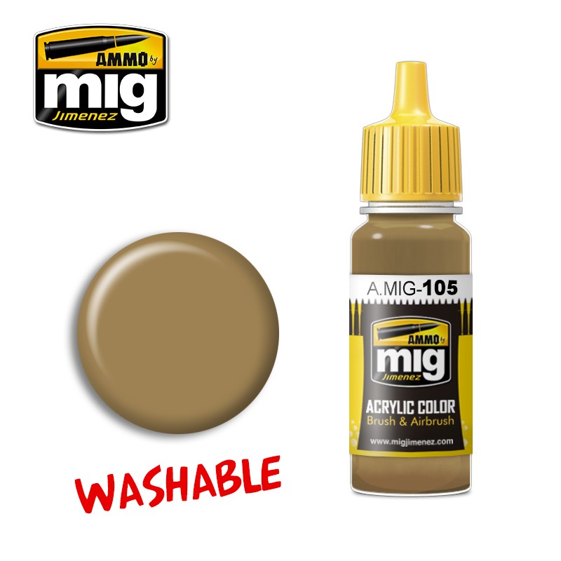 Ammo Mig Jimenez Acrylic 17ml Paint WASHABLE DUST (RAL 8000)