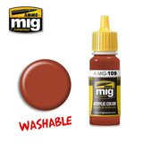 Ammo Mig Jimenez Acrylic 17ml Paint WASHABLE RUST