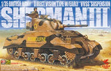 Plastic Kit Asuka 1:35 British Army Sherman III Direct vision type (W early VVSS suspension)