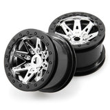 AXIAL 2.2 REBEL WHEELS 41MM WIDE CHROME/BLACK (2)