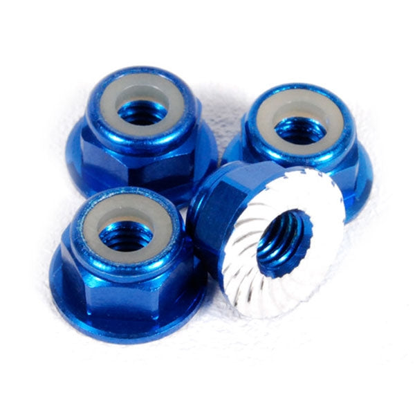 AXIAL WHEEL NUT M4 SERRATED BLUE (4) AXA1046  (21)