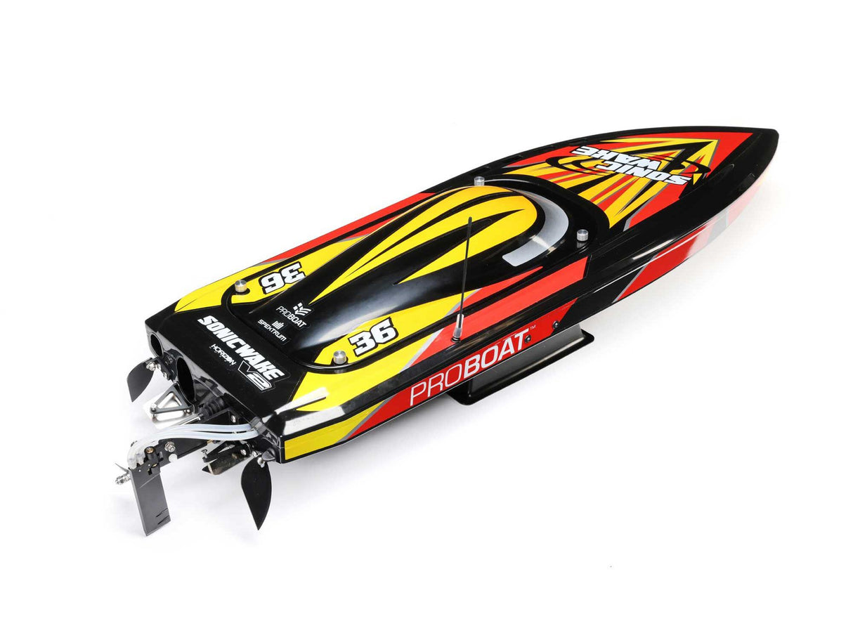 Proboat Sonicwake 36 Inch Self-Righting Brushless Deep-V RTR - Black