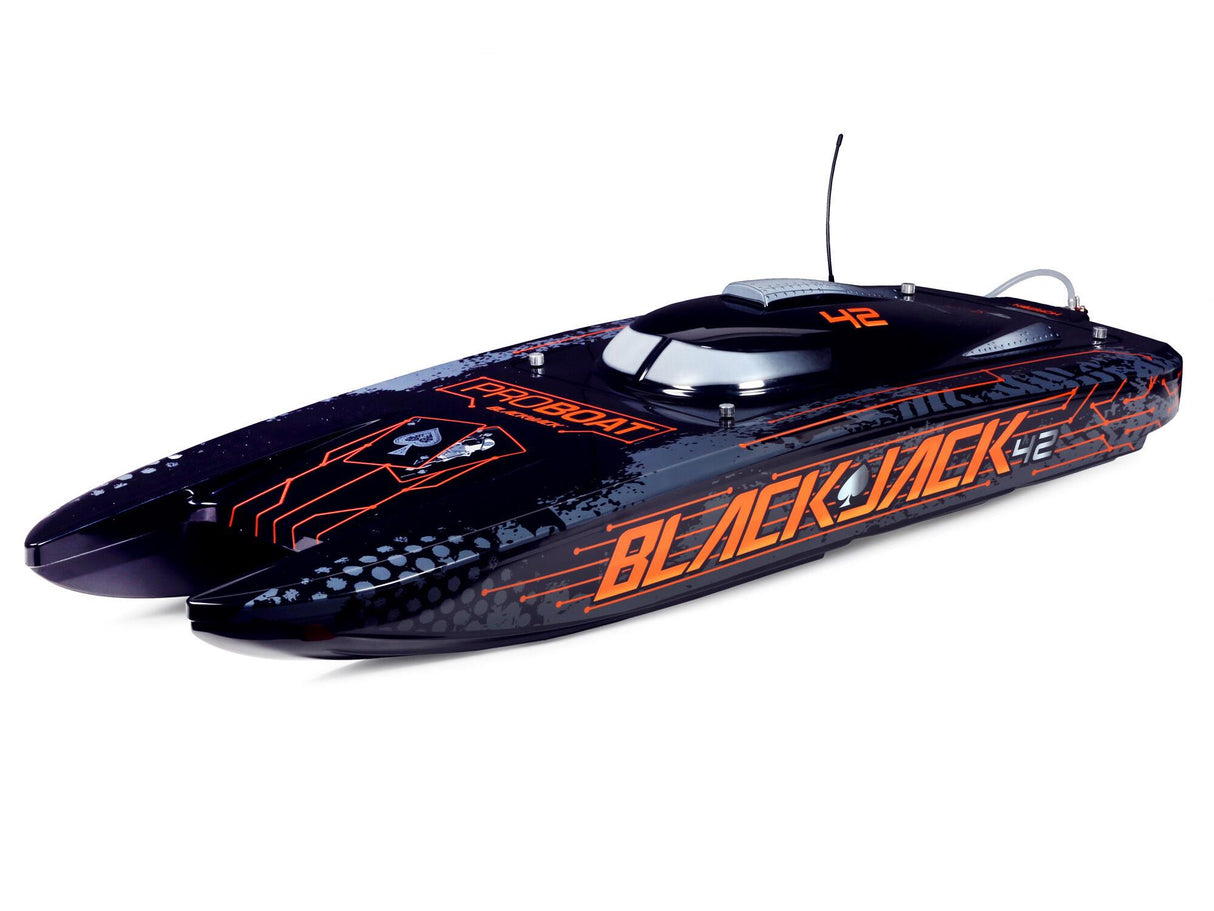 Blackjack 42 Inches 8S Brushless Catamaran RTR: Black/Orange