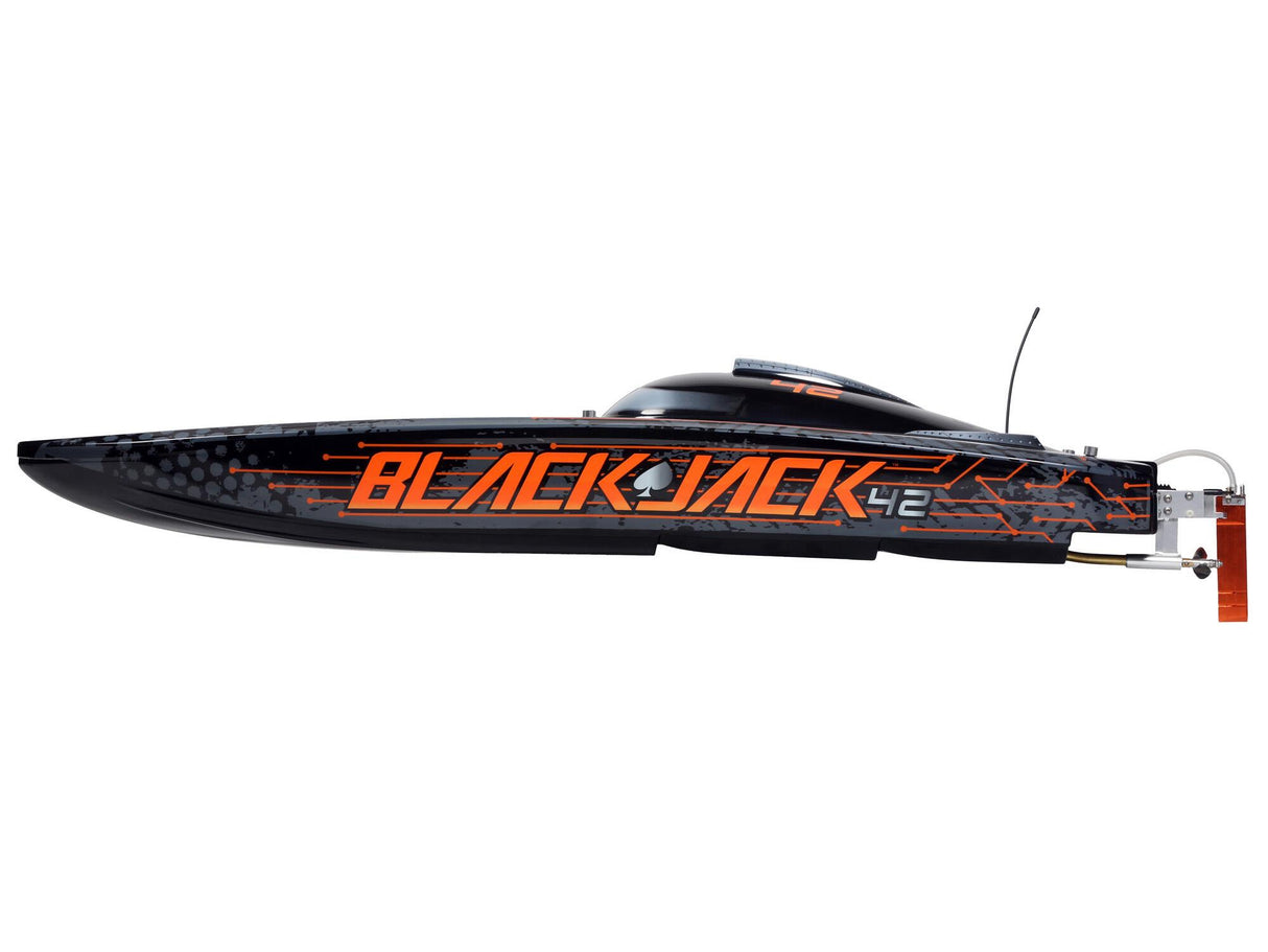 Blackjack 42 Inches 8S Brushless Catamaran RTR: Black/Orange