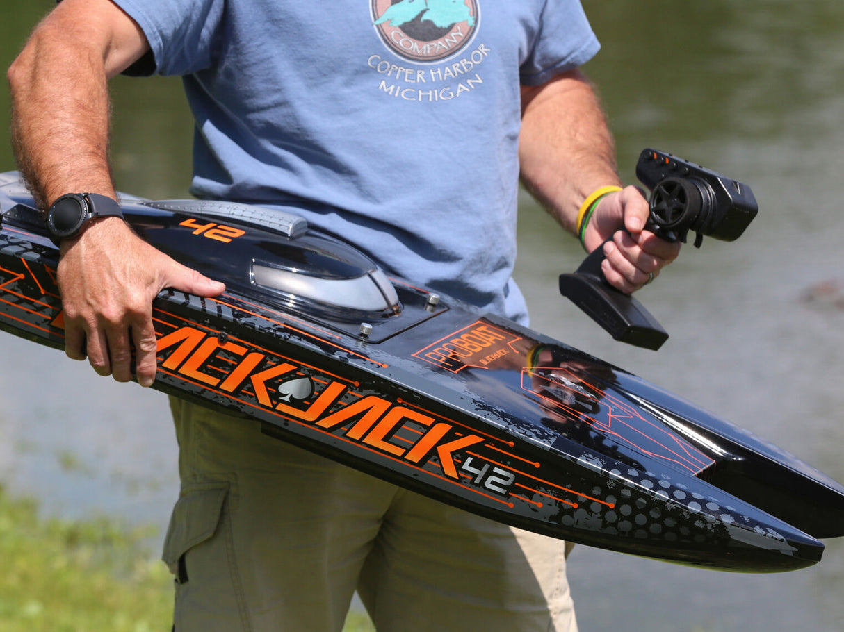 Blackjack 42 Inches 8S Brushless Catamaran RTR: Black/Orange