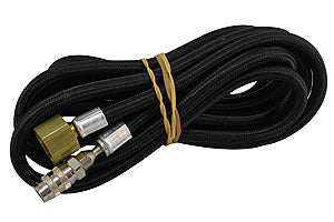 Braided Hose 8 Female 1/4 Inch  fitting one end with Integrated Propel Regulator Fitting Quick Disconnect other end requires 51-038 51-039 or 51-040 to connect to airbrush