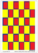 Becc Battenburg Vehicle Safety Cheque Red/Yellow 1:24 Scale