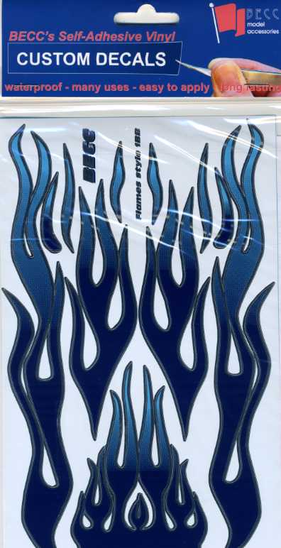 Becc Flames Light and Dark Blue and Chrome