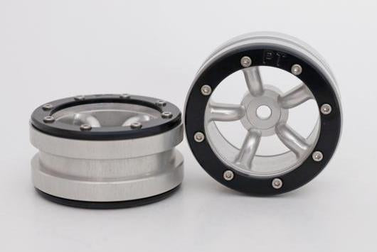 Beadlock Wheels PT-Safari Silver/Black 1.9 (2 pcs)