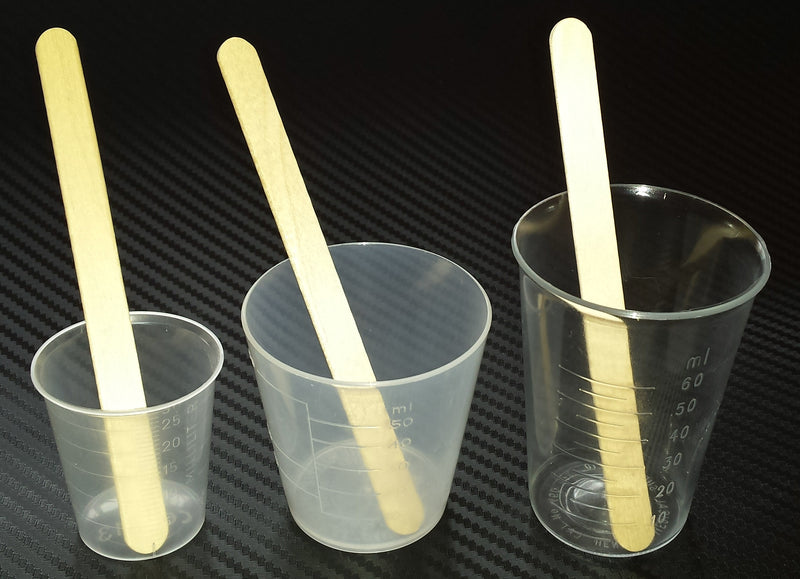 Bucks Composites 50ml mixing pots with spatulas