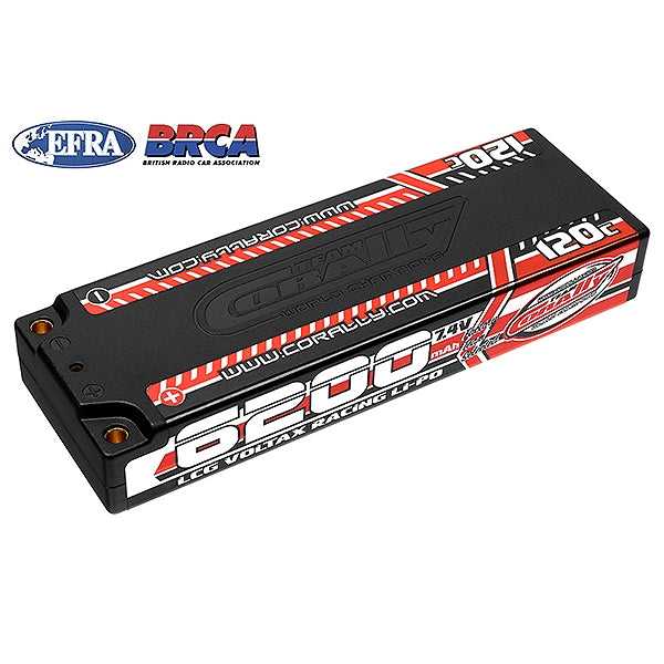 CORALLY VOLTAX 120C LIPO BATTERY 6200MAH 7.4V LCG STICK 2S 4