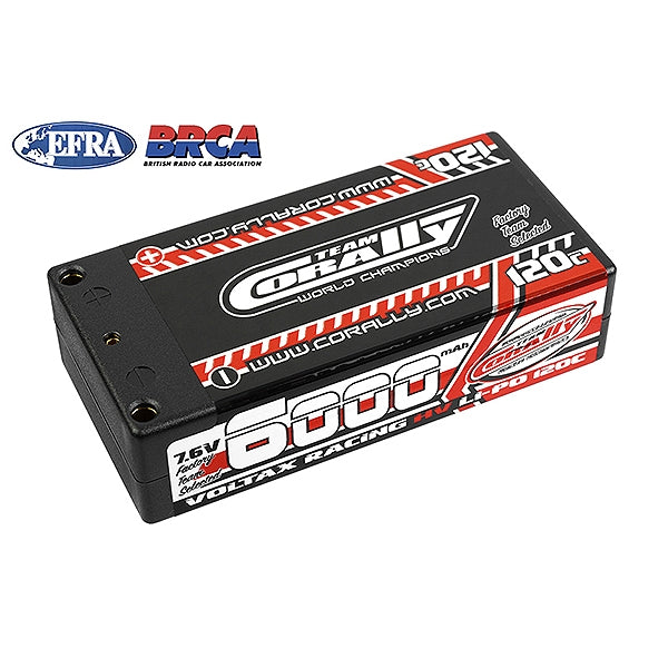 CORALLY VOLTAX 120C LIPO HV BATTERY 6000 MAH 7.6V SHORTY 2S