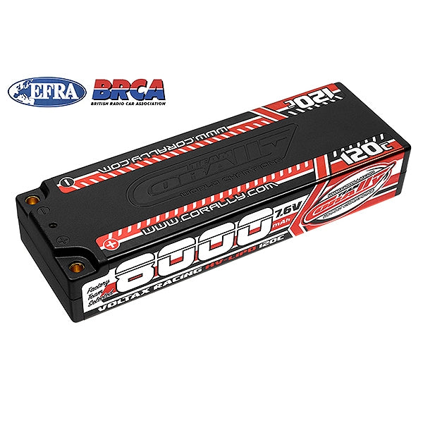 CORALLY VOLTAX 120C LIPO HV BATTERY 8000 MAH 7.6V STICK 2S 4