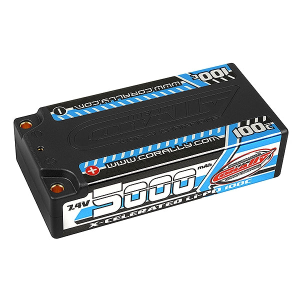 CORALLY XCELERATED 100C LIPOBATTERY 5000MAH 7.4V SHORTY 2S