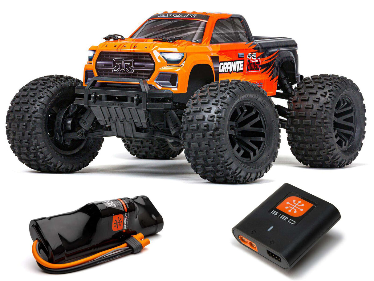 Arrma Granite Boost 4X2 550 Mega 1/10 2WD MT - Orange with Battery and Charger