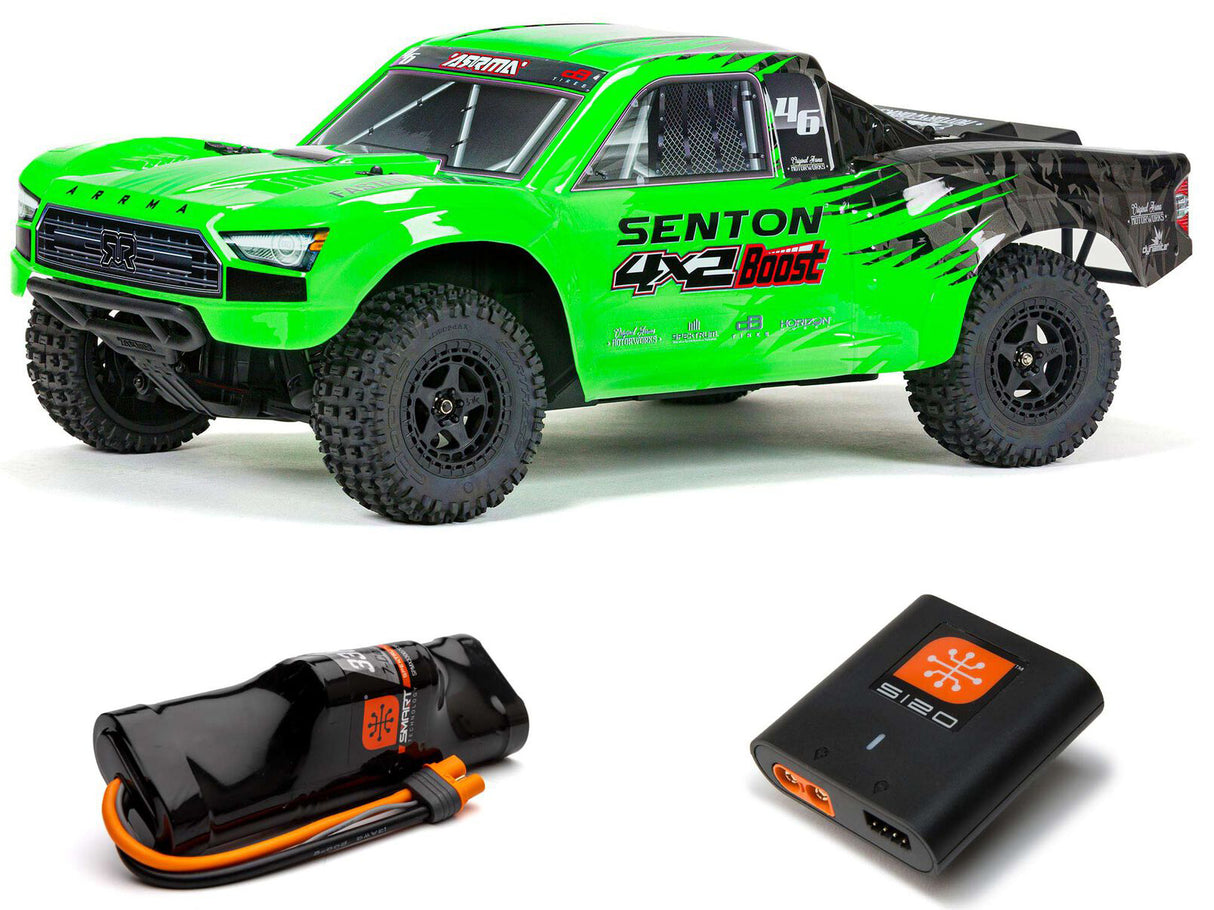 Arrma Senton Boost 4X2 550 Mega 1/10 2WD SC - Green with Battery and Charger