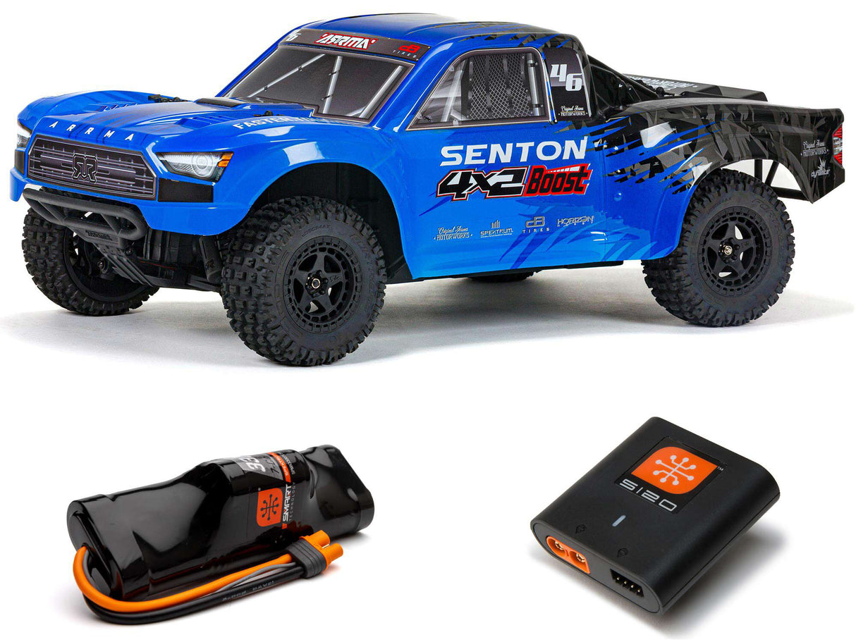 Arrma Senton Boost 4X2 550 Mega 1/10 2WD SC - Blue with Battery and Charger