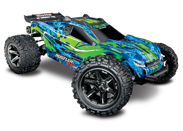 Traxxas Green Rustler 4X4 VXL 1:10 4WD RTR Brushless Electric Stadium Truck (+ TQi 2-ch/ TSM/ VXL-3s/ Velineon 3500Kv)