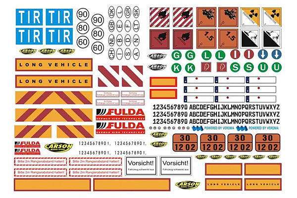 1:14 Sticker-Sheet Truck Caution-Signs