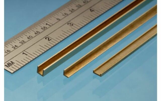 Brass C Channel 1mm x 1.5mm x 305mm