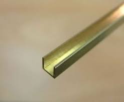 Brass U Channel 2.5mm x 2.5m x 305mm