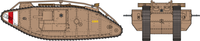 Tamiya 1/35 WWI British Mk IV Tank Male with motor and WW1 British Figures 30057