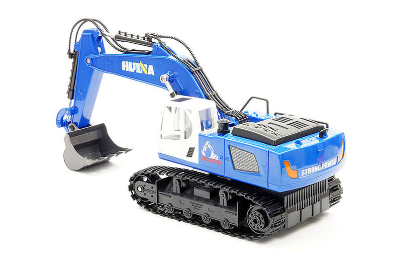 HUINA 2.4G 11CH RC EXCAVATOR BLUE With DIE CAST BUCKET