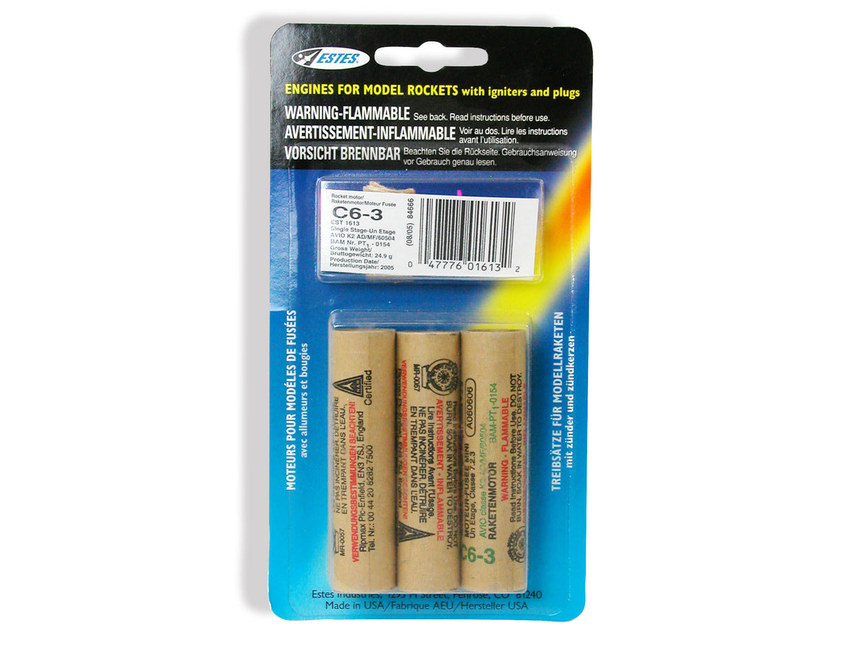 Estes Rocket motors C6-3 (Pk3)