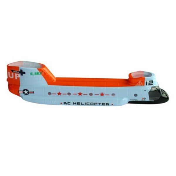 E-Sky Chinook (Style) Scale Fuselage Body (orange/blue-rescue) (UMX Box)