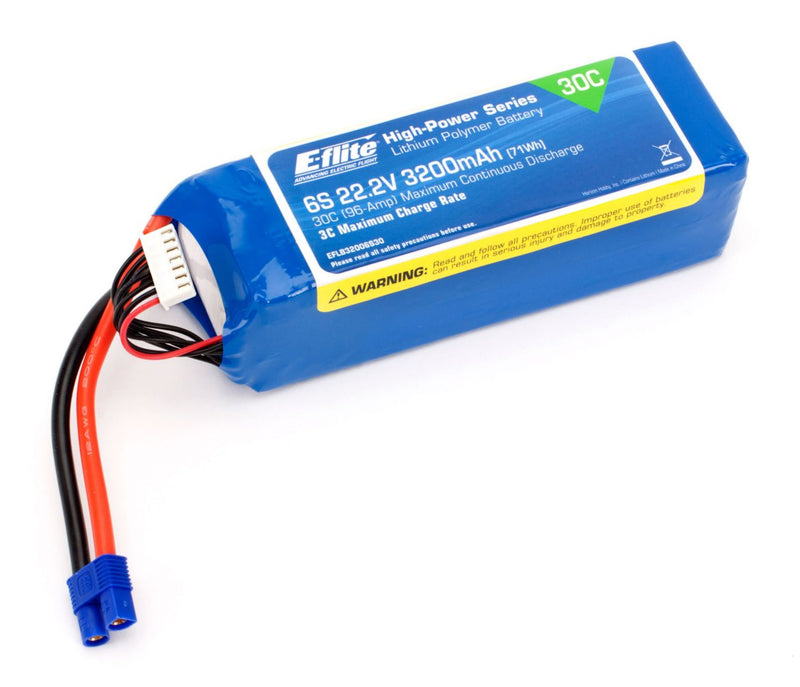 22.2volt 3200mAh 6S 30C LiPo with12AWG Lead and EC3 connector