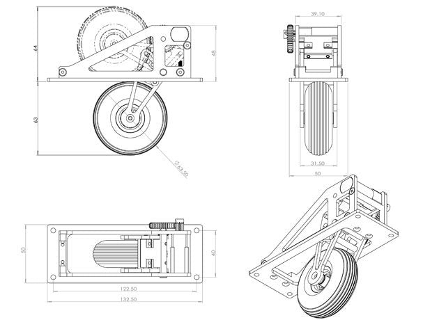 Pichler retractable landing gear for sailors 1/6 (C6034)