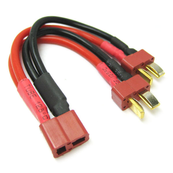 DEANS 2S BATTERY HARNESS FOR 2 PACKS IN PARALLEL 14AWG SILICONE