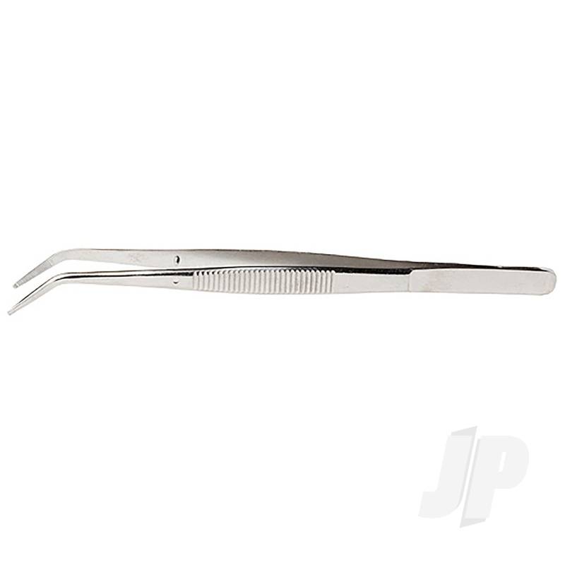 4.5in Curved Stainless Steel Tweezers (Carded)