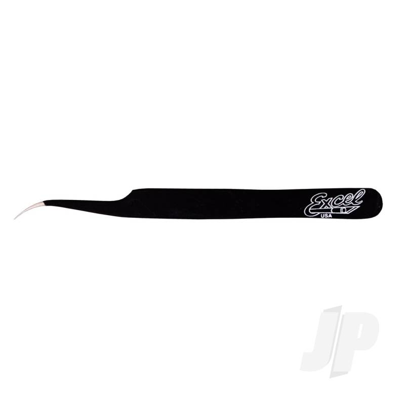 Slant Point Fine Point Tweezers Black (Carded)