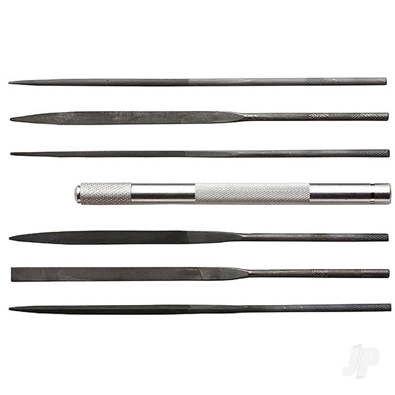 Assorted File Set with Handle Cut #2 with Square Round Halfround Equaling Knife and Flat (6pcs) (Carded)