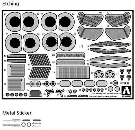 Detail-Up Parts for 1/24 LAMBORGHINI SESTO ELEMENTO