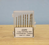 8PC DRILL SET 1.1 - 1.8MM