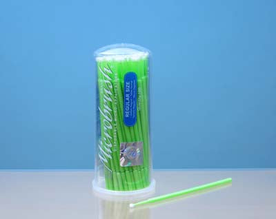 PACK OF 100 GREEN REGULAR MICROBRUSH