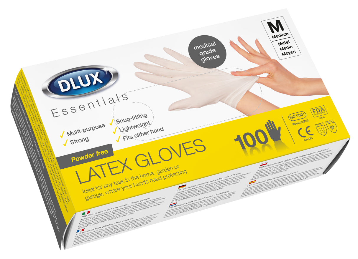 100 LATEX DISPOSABLE GLOVES LARGE