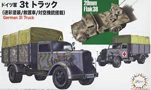 FUJIMI 1/72 German 3 ton Truck Camo/Medical Van/Anti-aircraft 723211