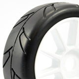 FASTRAX 1/8TH PREMOUNTED SLICK TYRES  HAWK/10 SPOKE - Pair